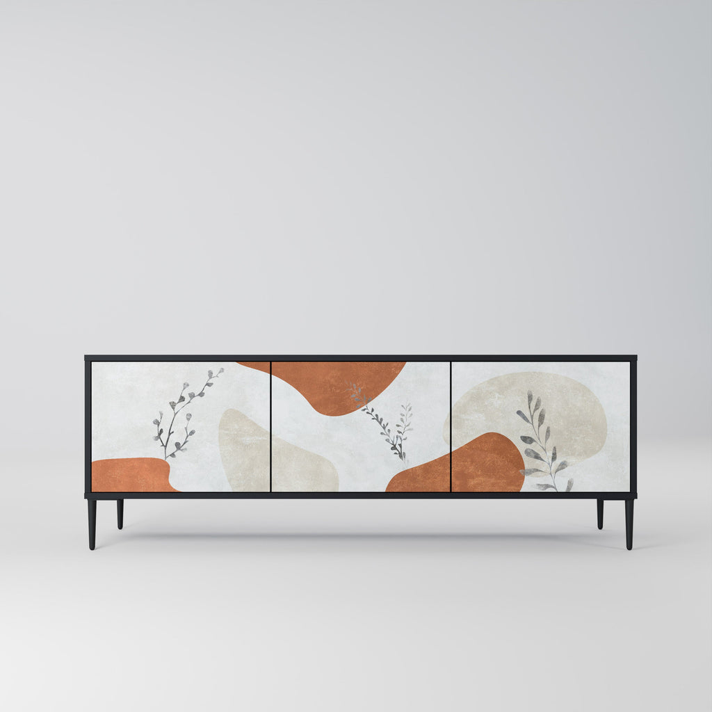 TRANQUIL TWIG Móvel de TV com 3 Portas em Acabamento Preto