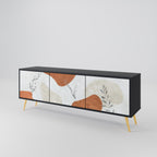 TRANQUIL TWIG Móvel de TV com 3 Portas em Acabamento Preto