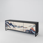 JAPANESE LANDSCAPE Móvel de TV com 3 Portas em Acabamento Preto