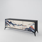 JAPANESE LANDSCAPE Móvel de TV com 3 Portas em Acabamento Preto
