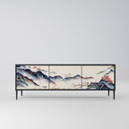 JAPANESE LANDSCAPE Móvel de TV com 3 Portas em Acabamento Preto
