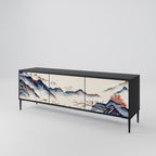 JAPANESE LANDSCAPE Móvel de TV com 3 Portas em Acabamento Preto