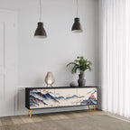 JAPANESE LANDSCAPE Móvel de TV com 3 Portas em Acabamento Preto