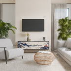 JAPANESE LANDSCAPE Móvel de TV com 3 Portas em Acabamento Preto