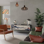 JAPANESE LANDSCAPE Móvel de TV com 3 Portas em Acabamento Preto