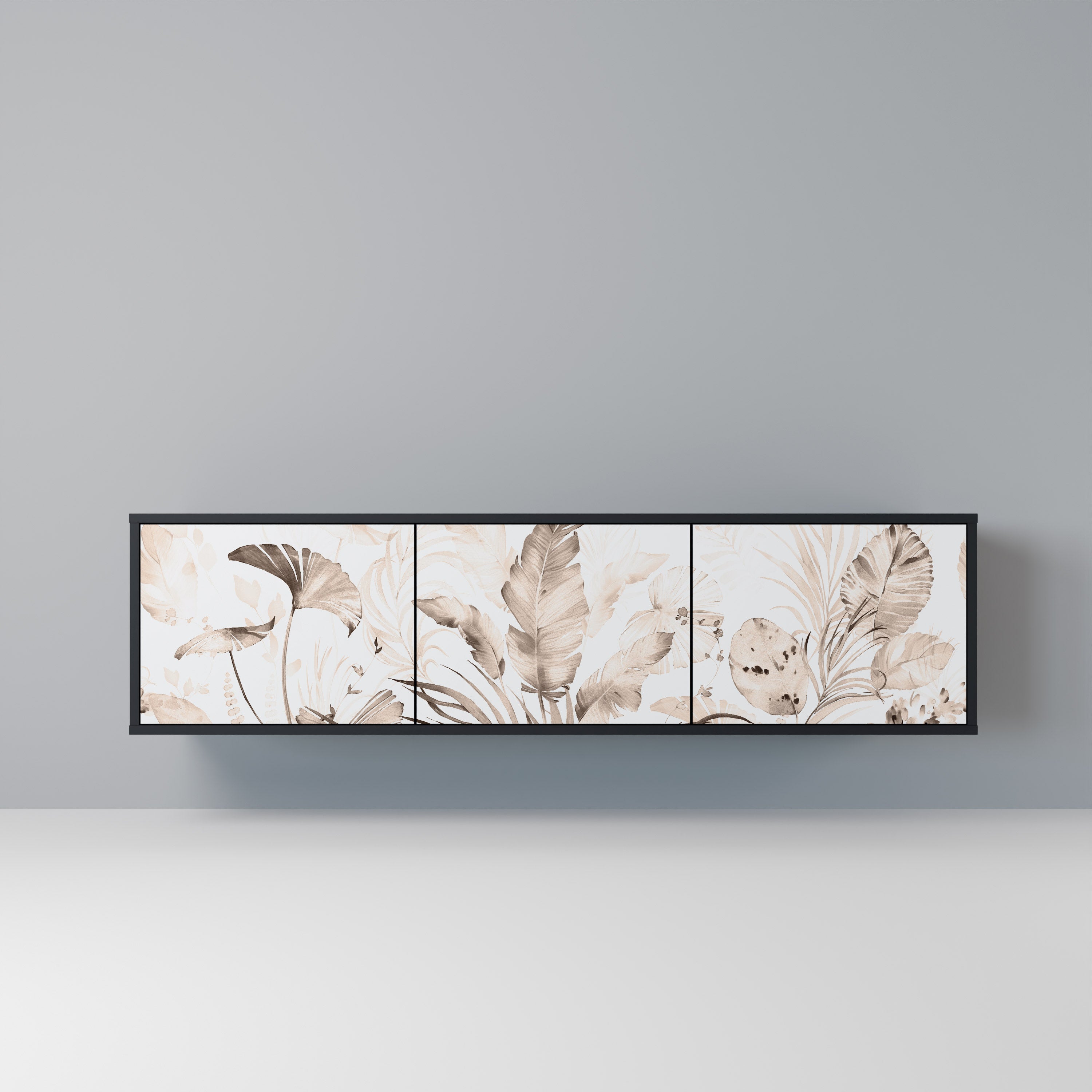 WILD TENDERNESS Móvel de TV com 3 Portas em Acabamento Preto