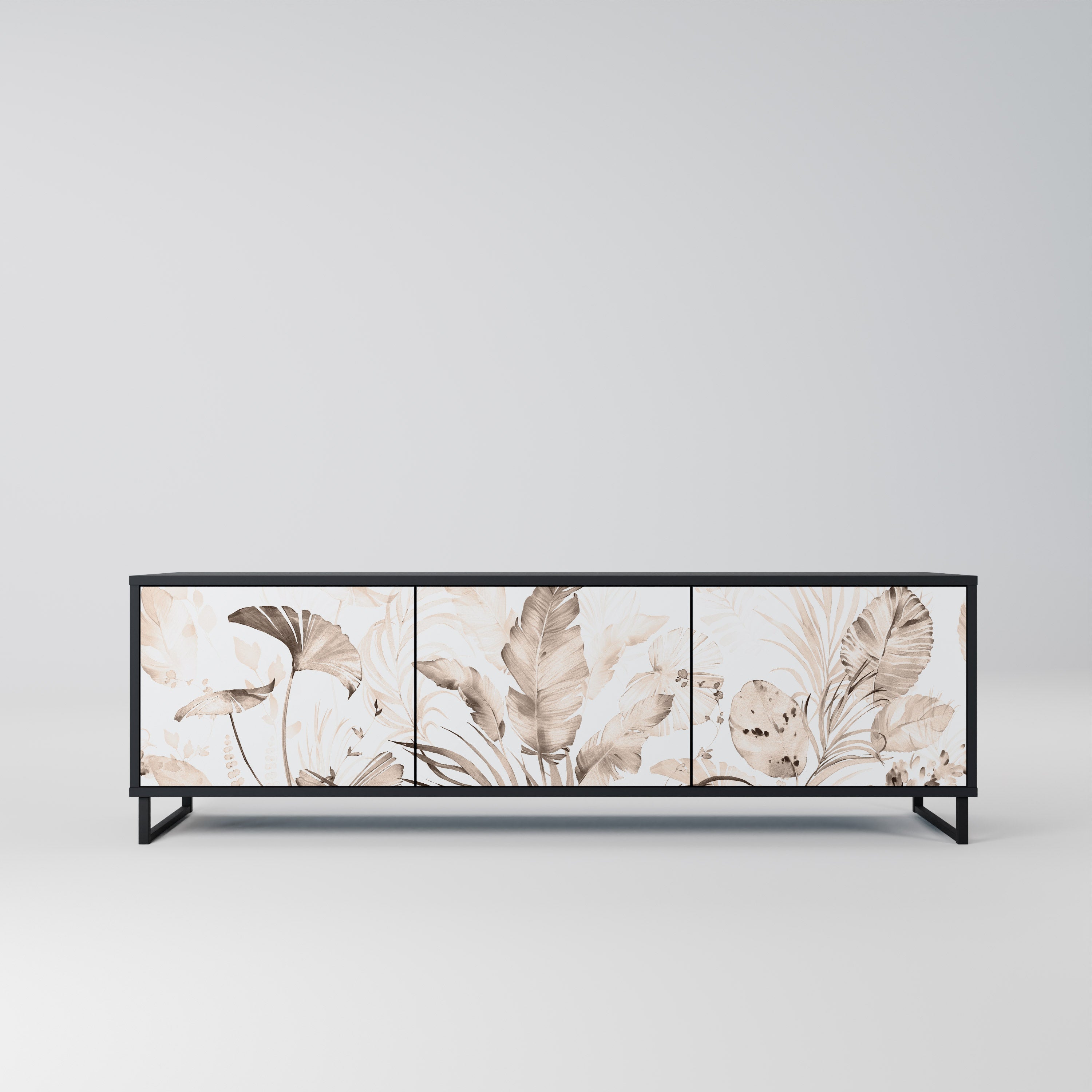 WILD TENDERNESS Móvel de TV com 3 Portas em Acabamento Preto