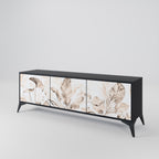 WILD TENDERNESS 3-Door TV Stand in Black Finish