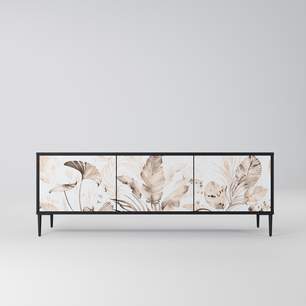 WILD TENDERNESS 3-Door TV Stand in Black Finish