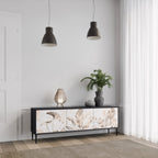 WILD TENDERNESS 3-Door TV Stand in Black Finish