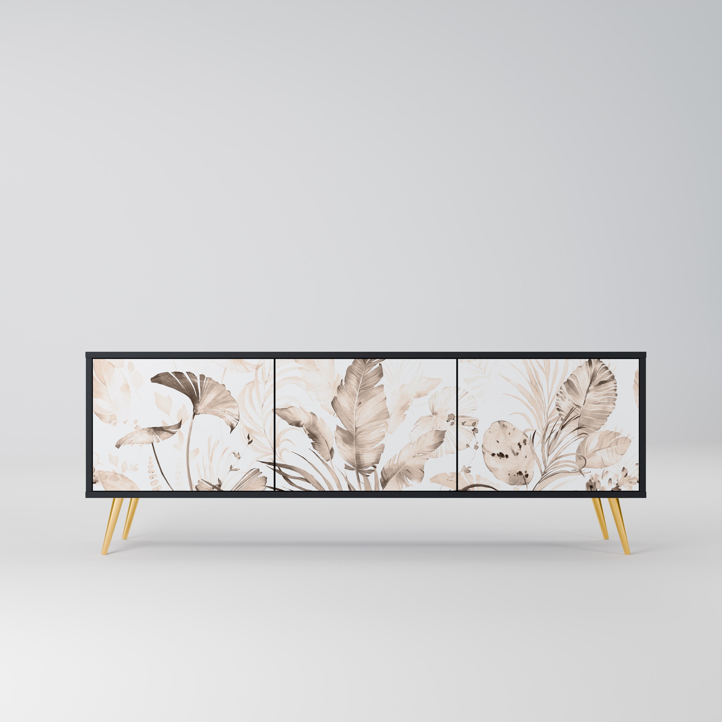 WILD TENDERNESS Móvel de TV com 3 Portas em Acabamento Preto