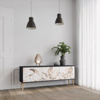 WILD TENDERNESS 3-Door TV Stand in Black Finish