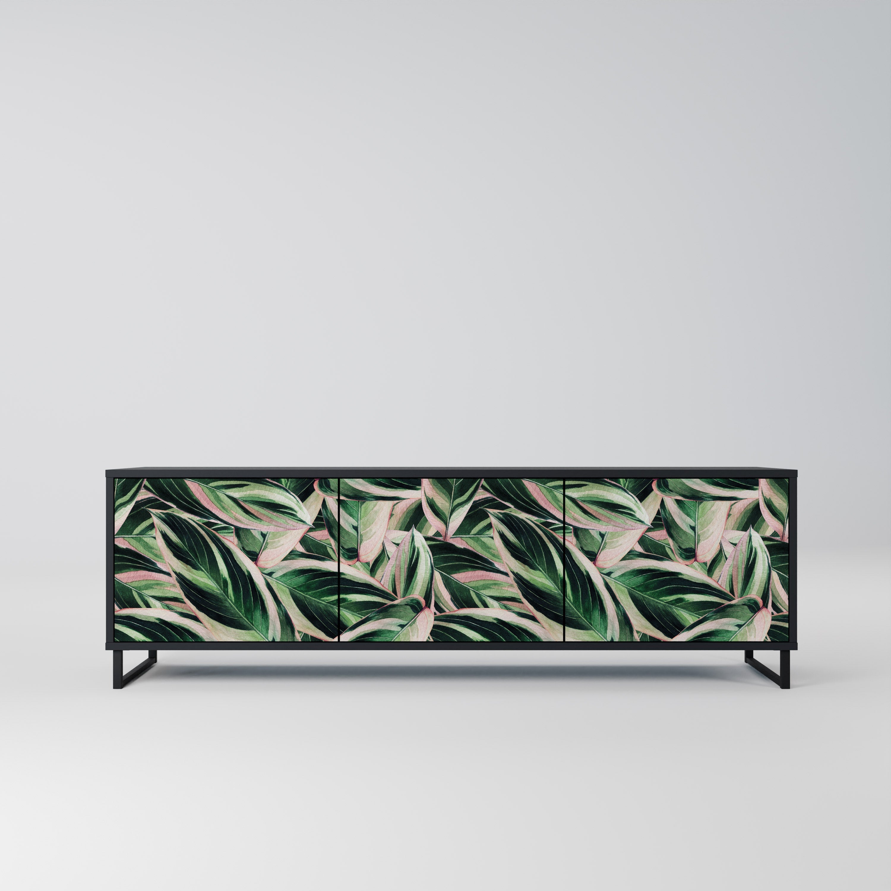 EERIE STROMANTHE Móvel de TV com 3 Portas em Acabamento Preto