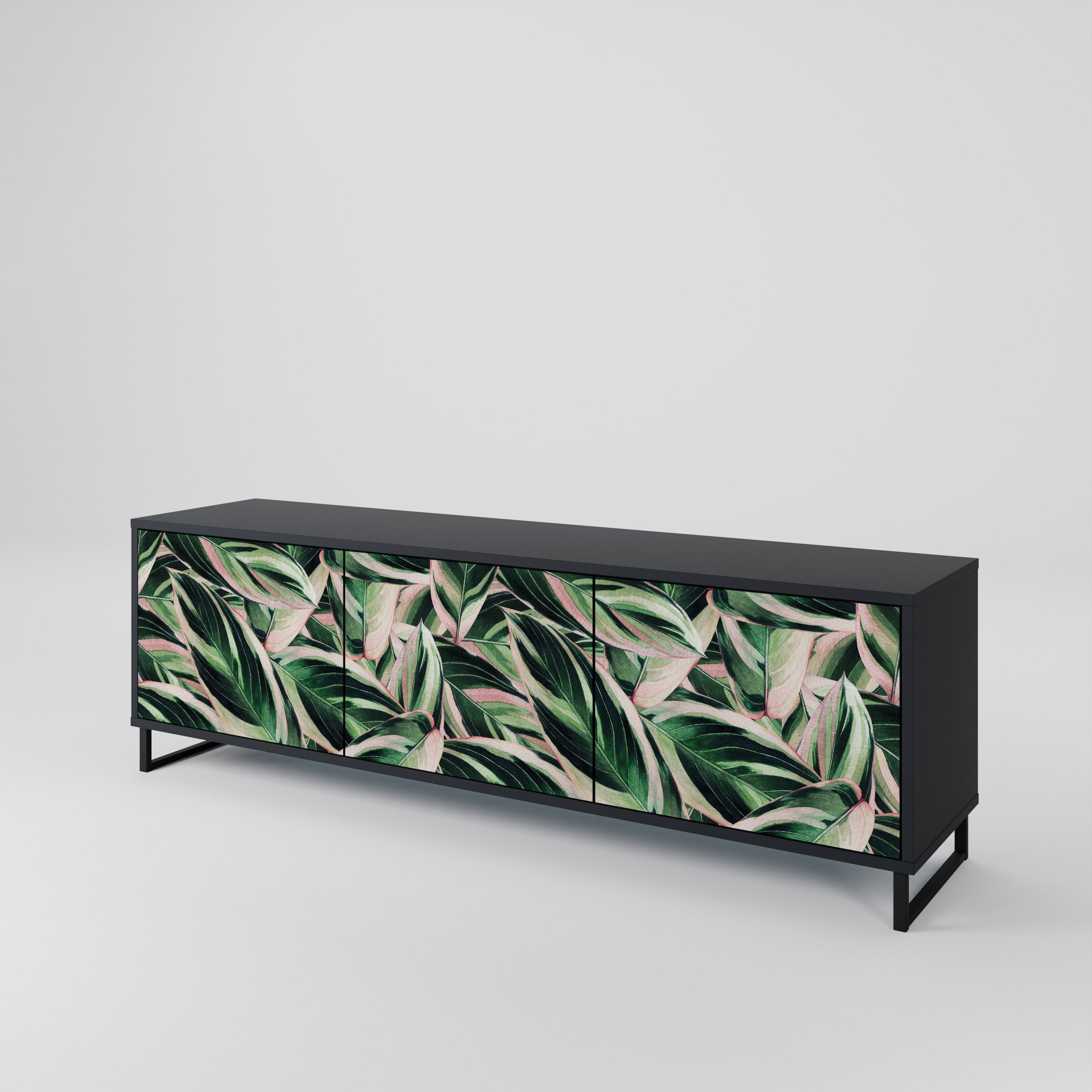 EERIE STROMANTHE Móvel de TV com 3 Portas em Acabamento Preto