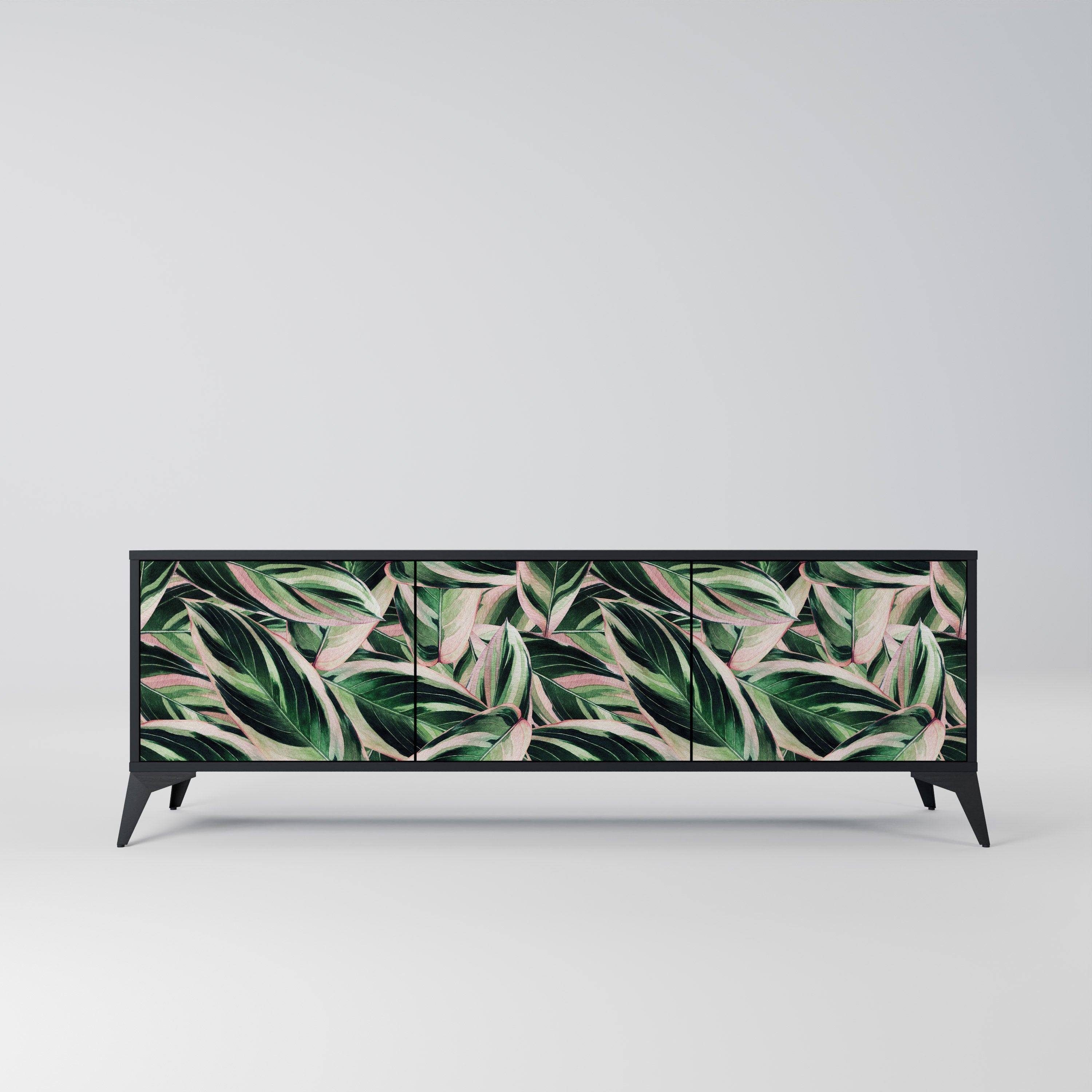 EERIE STROMANTHE Móvel de TV com 3 Portas em Acabamento Preto