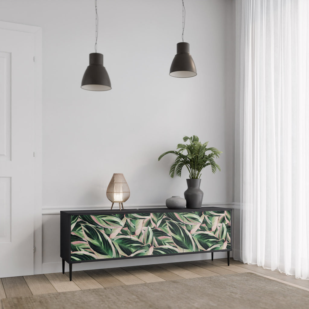 EERIE STROMANTHE Móvel de TV com 3 Portas em Acabamento Preto