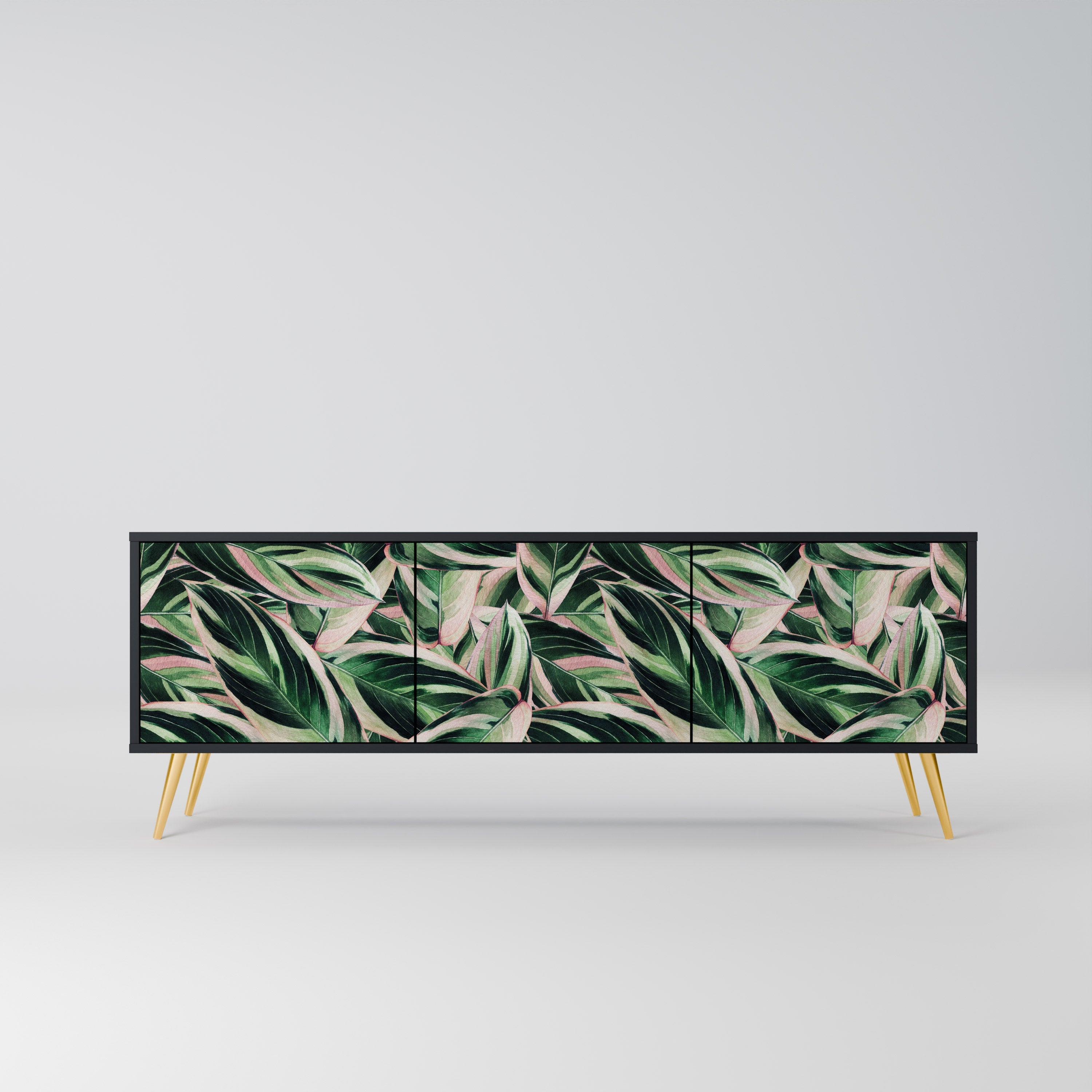 EERIE STROMANTHE Móvel de TV com 3 Portas em Acabamento Preto