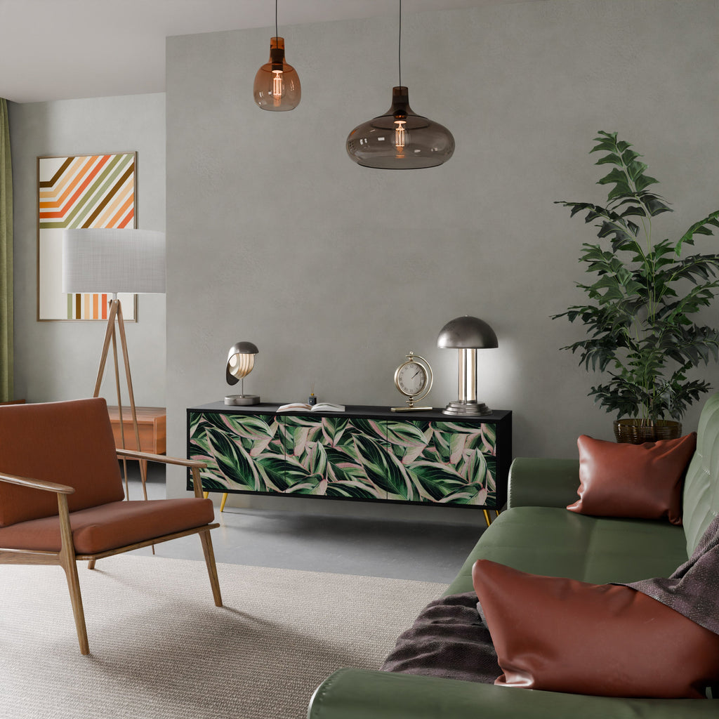 EERIE STROMANTHE Móvel de TV com 3 Portas em Acabamento Preto