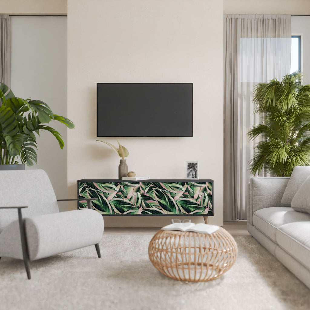 EERIE STROMANTHE Móvel de TV com 3 Portas em Acabamento Preto