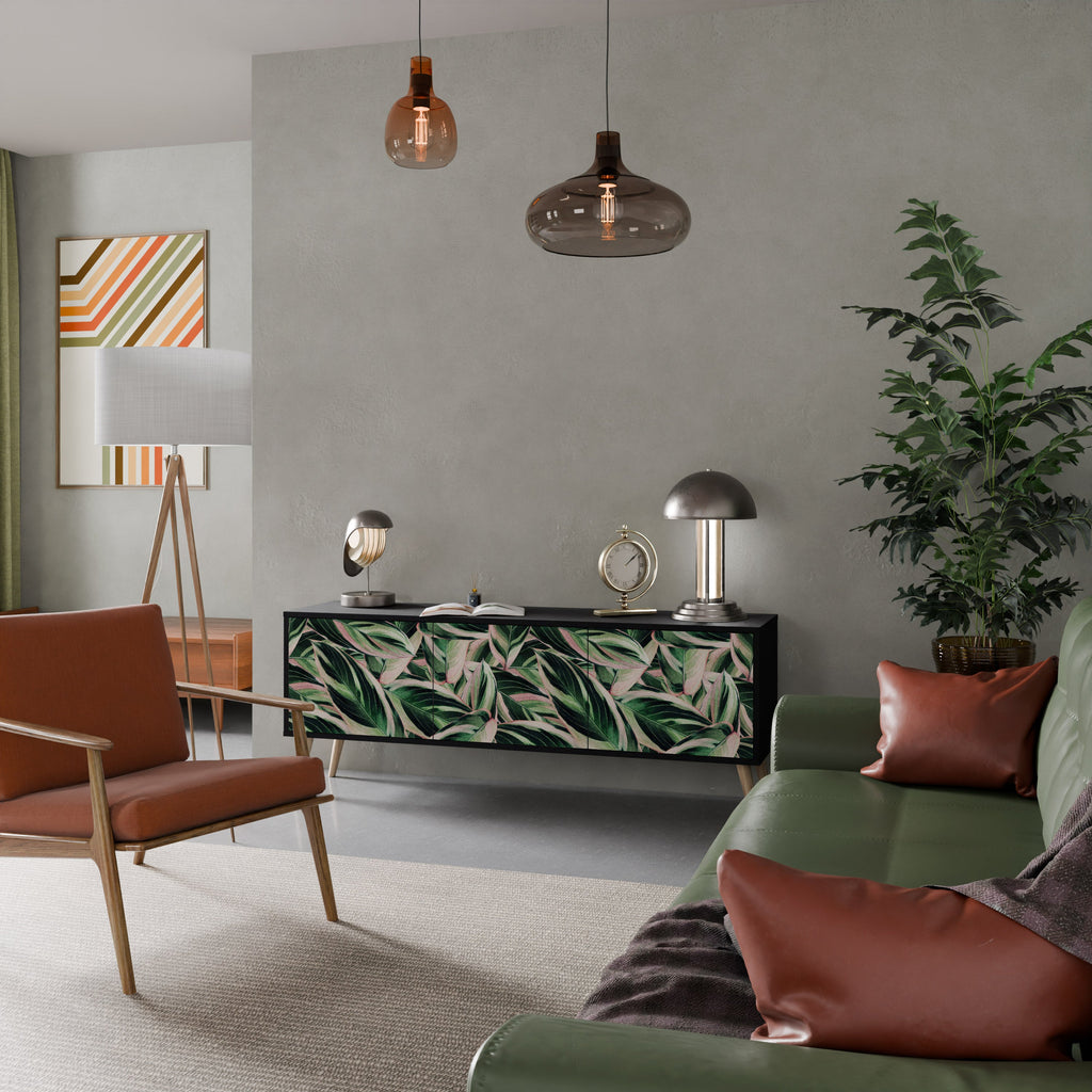 EERIE STROMANTHE Móvel de TV com 3 Portas em Acabamento Preto