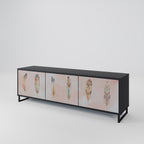 THE DELIQUESCE Móvel de TV com 3 Portas em Acabamento Preto