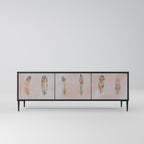 THE DELIQUESCE Móvel de TV com 3 Portas em Acabamento Preto