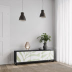 BOTANICAL SPARK Móvel de TV com 3 Portas em Acabamento Preto