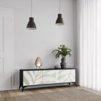 BOTANICAL SPARK Móvel de TV com 3 Portas em Acabamento Preto