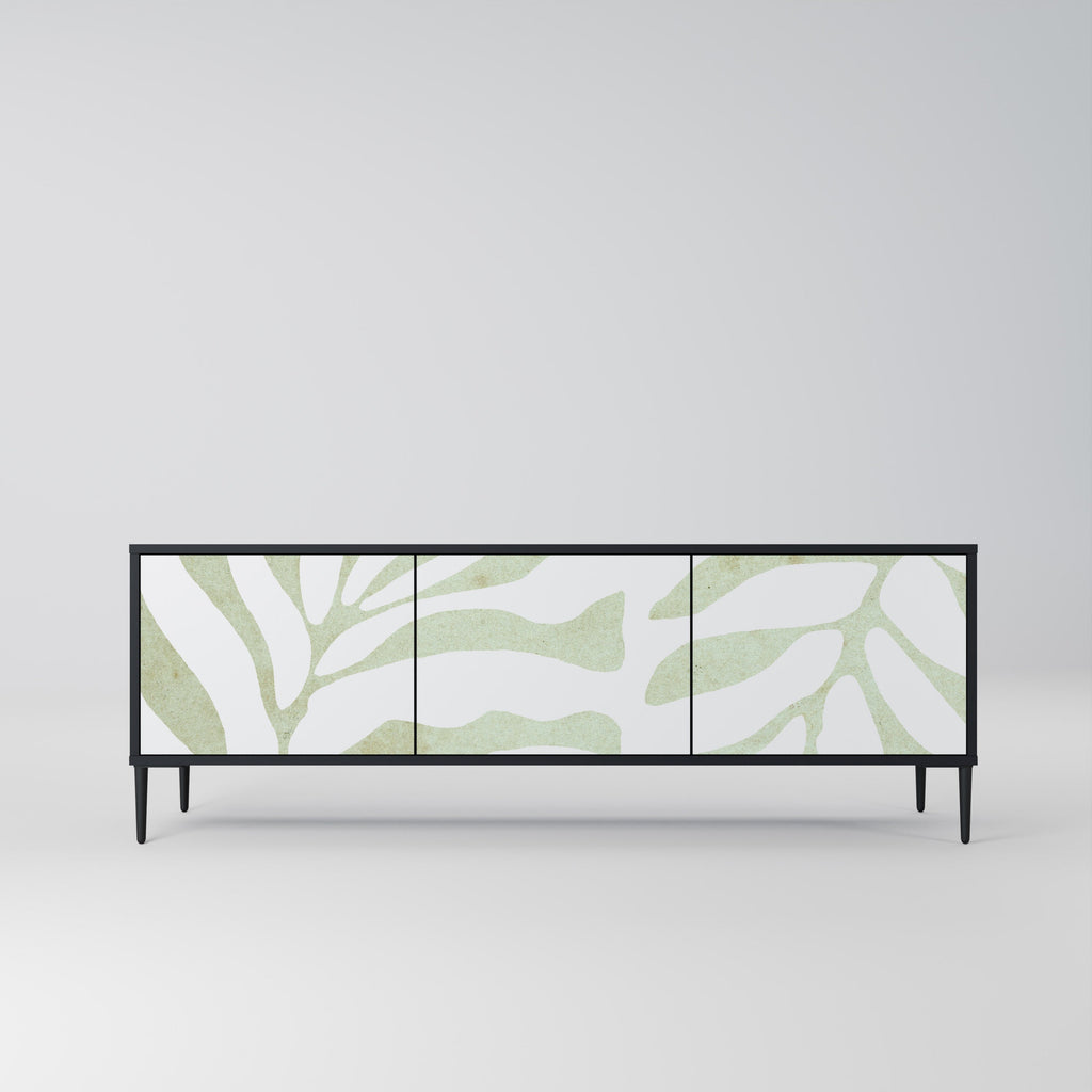 BOTANICAL SPARK Móvel de TV com 3 Portas em Acabamento Preto