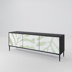 BOTANICAL SPARK Móvel de TV com 3 Portas em Acabamento Preto