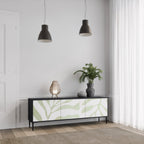 BOTANICAL SPARK Móvel de TV com 3 Portas em Acabamento Preto