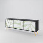 BOTANICAL SPARK Móvel de TV com 3 Portas em Acabamento Preto