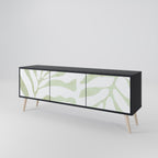 BOTANICAL SPARK Móvel de TV com 3 Portas em Acabamento Preto