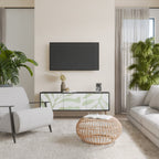 BOTANICAL SPARK Móvel de TV com 3 Portas em Acabamento Preto