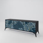 BLUE LEAVES Móvel de TV com 3 Portas em Acabamento Preto