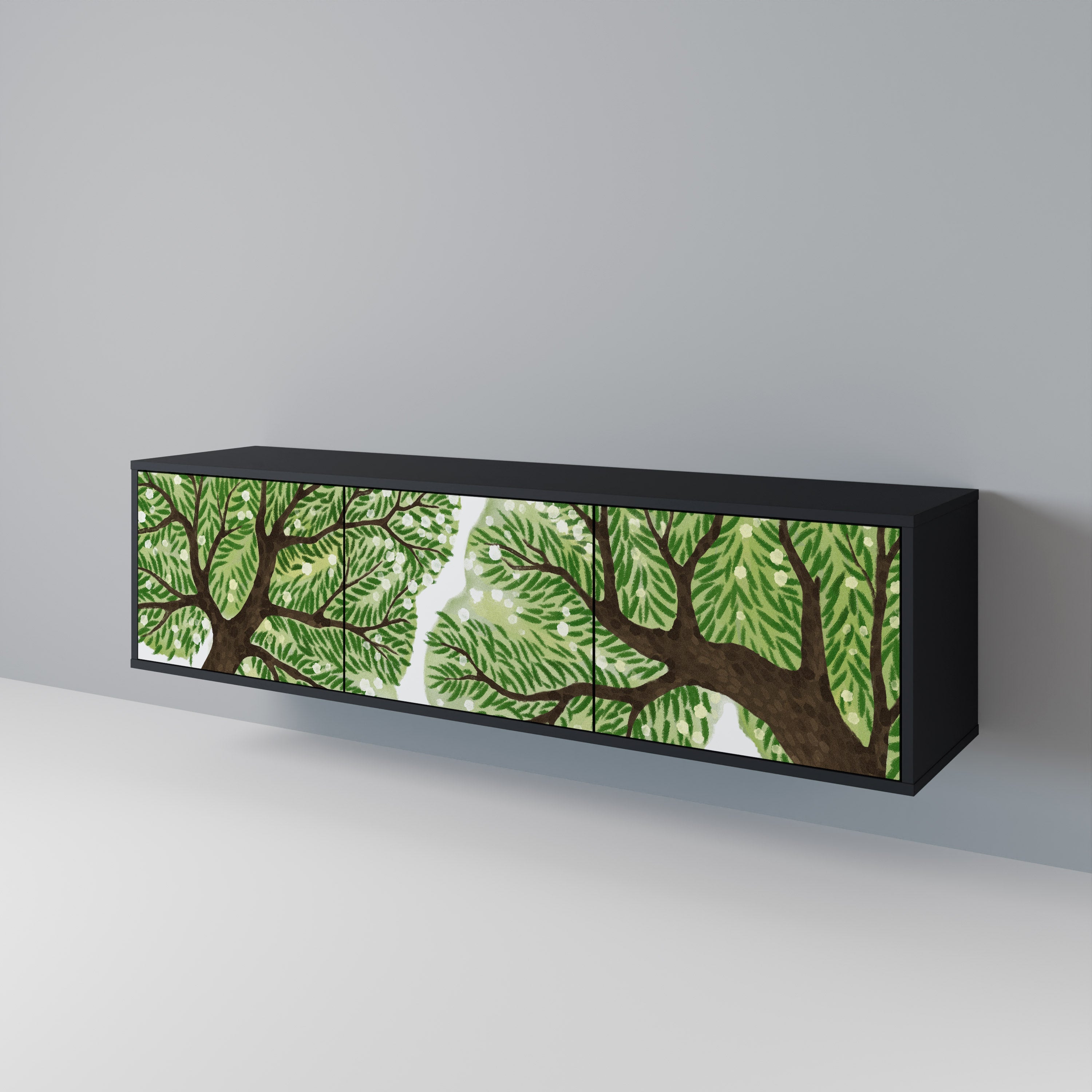 WILDERNESS DASH Móvel de TV com 3 Portas em Acabamento Preto