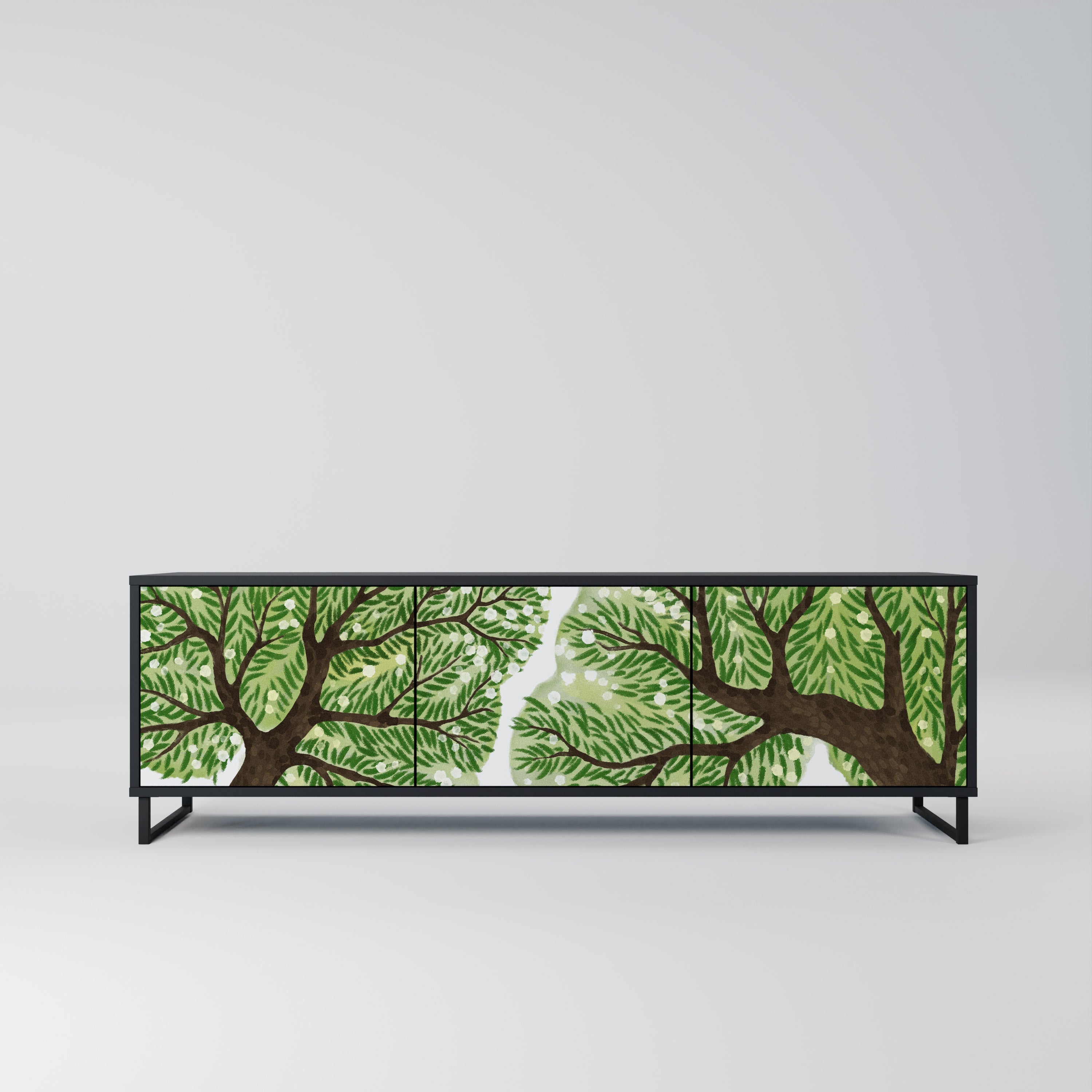 WILDERNESS DASH Móvel de TV com 3 Portas em Acabamento Preto