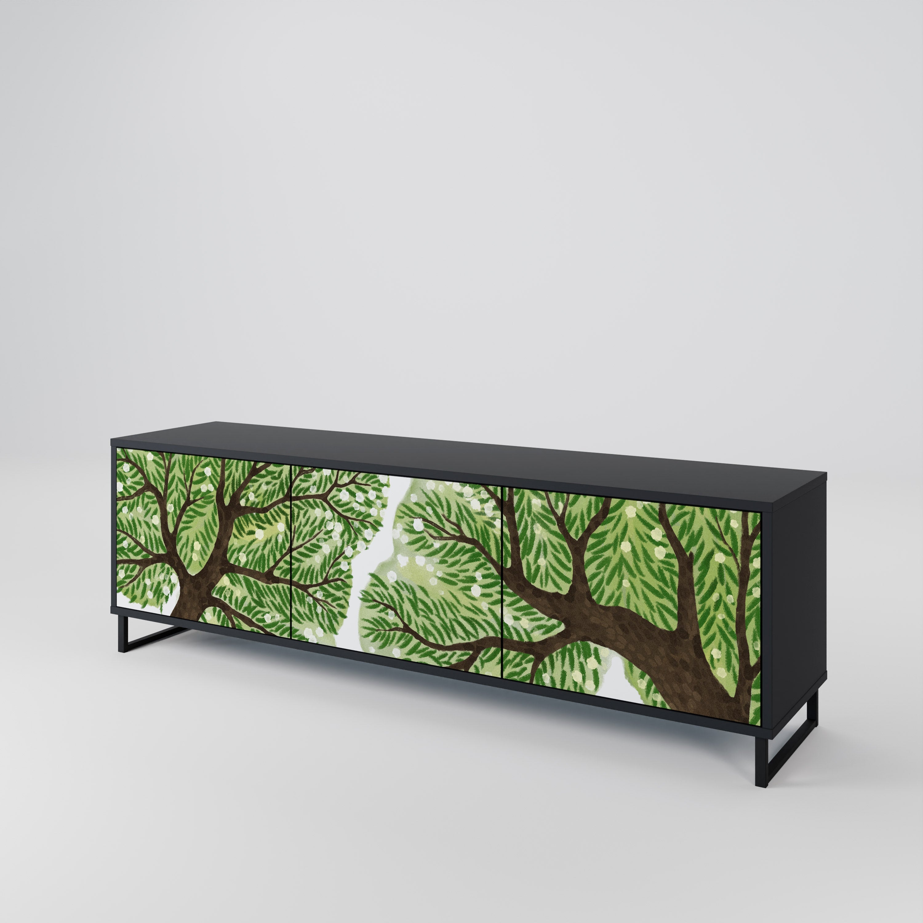 WILDERNESS DASH Móvel de TV com 3 Portas em Acabamento Preto