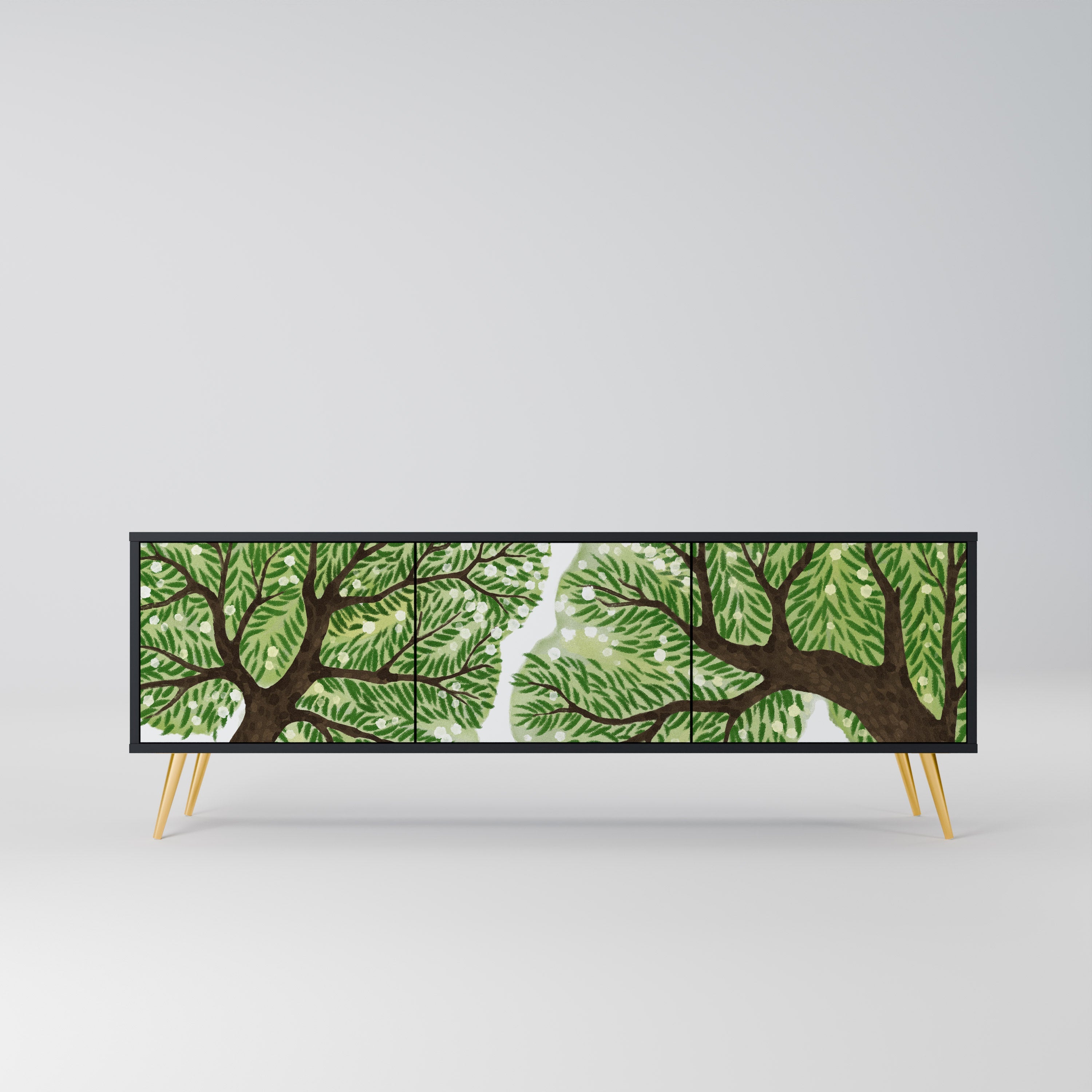 WILDERNESS DASH Móvel de TV com 3 Portas em Acabamento Preto