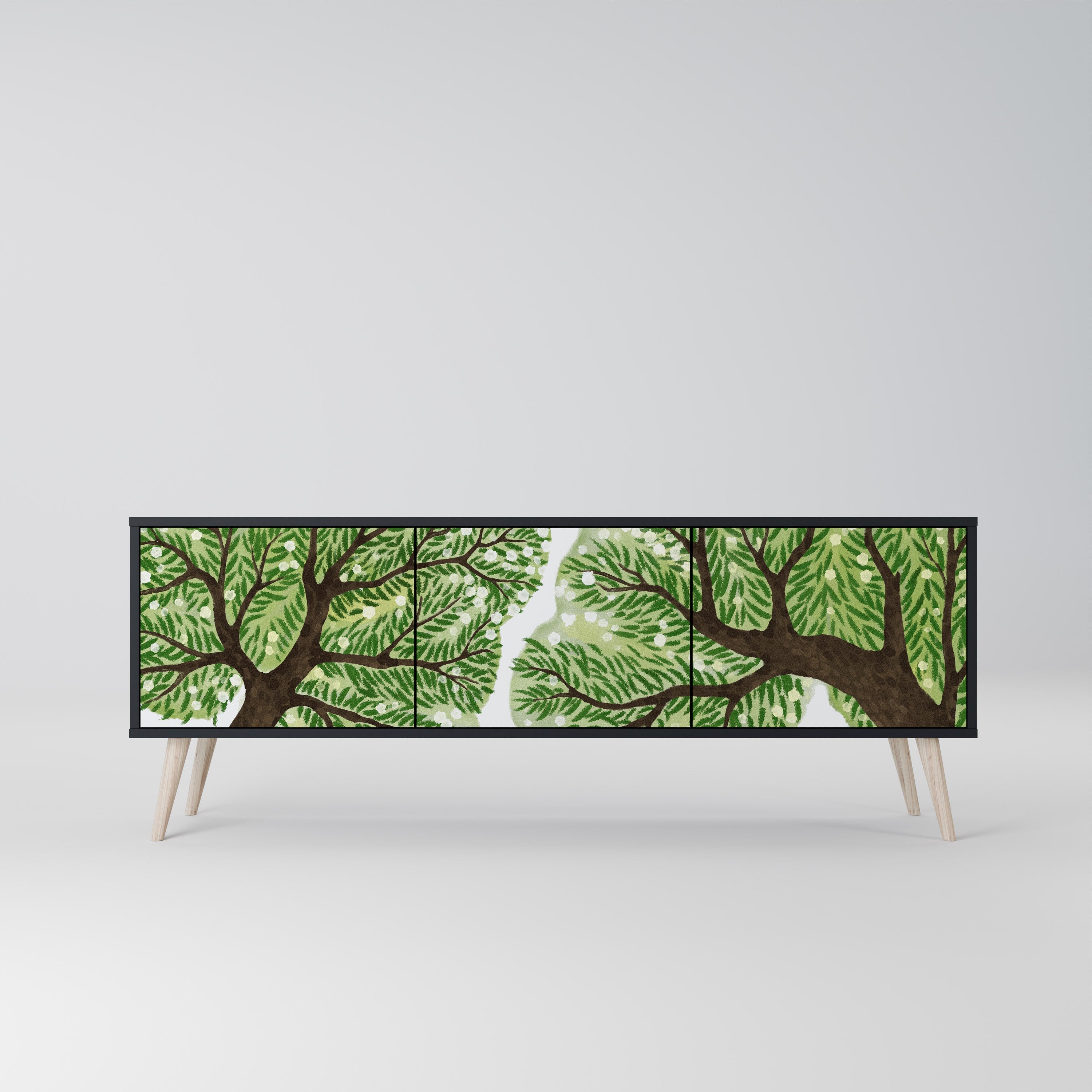 WILDERNESS DASH Móvel de TV com 3 Portas em Acabamento Preto