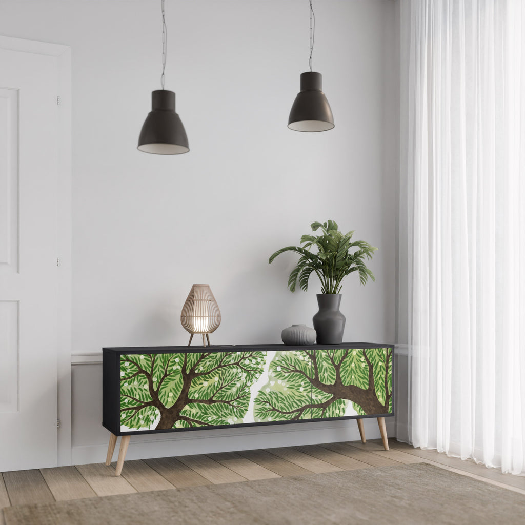 WILDERNESS DASH Móvel de TV com 3 Portas em Acabamento Preto