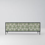 LEAVES ON GREEN Móvel de TV com 3 Portas em Acabamento Preto