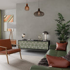 LEAVES ON GREEN Móvel de TV com 3 Portas em Acabamento Preto