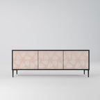 LEAVES ON BEIGE Móvel de TV com 3 Portas em Acabamento Preto