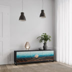 LUNAR SECRETS Móvel de TV com 3 Portas em Acabamento Preto