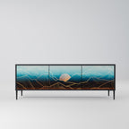 LUNAR SECRETS Móvel de TV com 3 Portas em Acabamento Preto