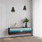 LUNAR SECRETS Móvel de TV com 3 Portas em Acabamento Preto