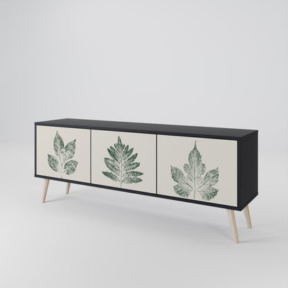 GREEN LEAFY STAMPS 3-Door TV Cabinet