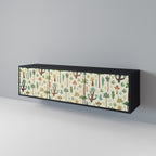 PALM SPRING Móvel de TV com 3 Portas em Acabamento Preto