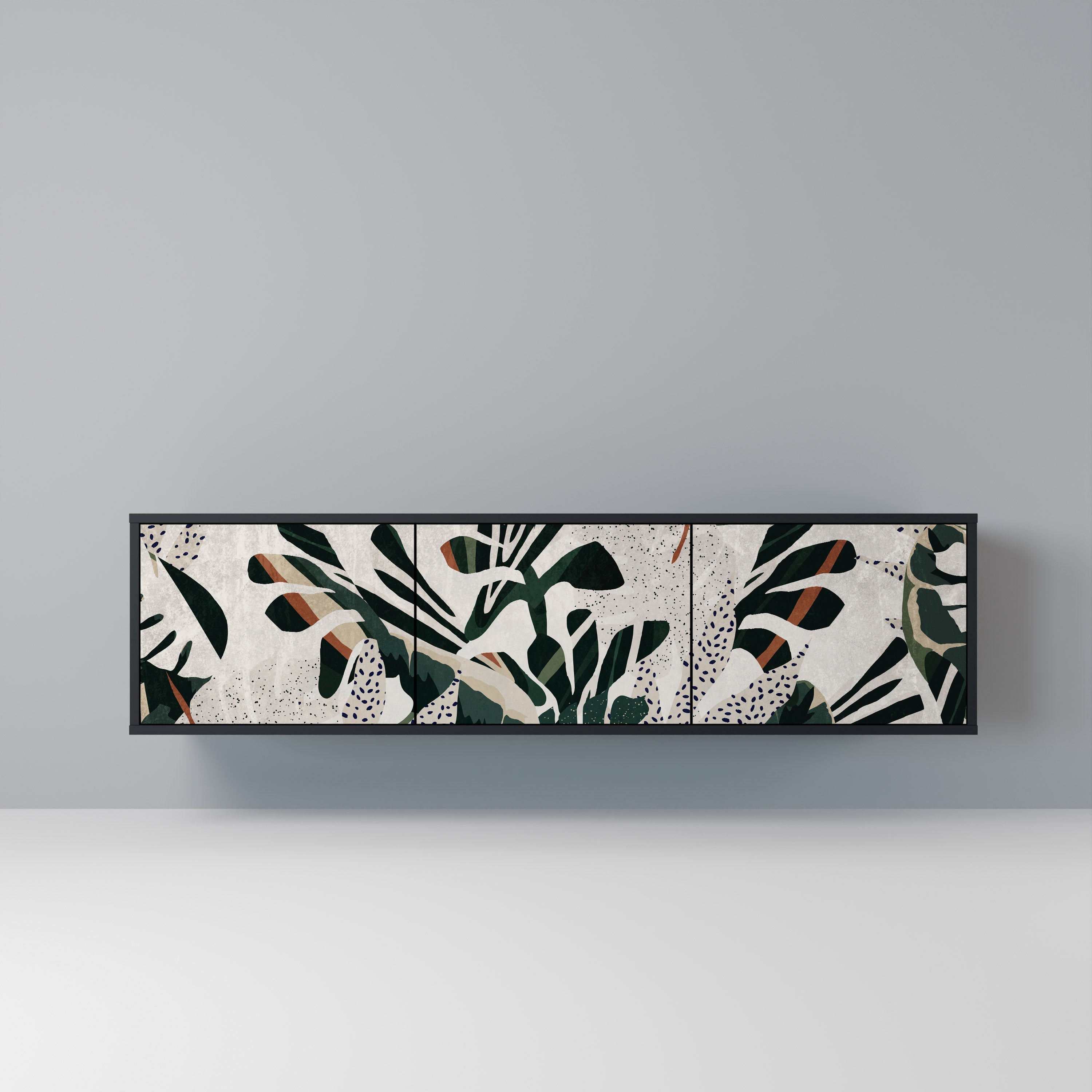 VERDURE FORMATION Móvel de TV com 3 Portas em Acabamento Preto